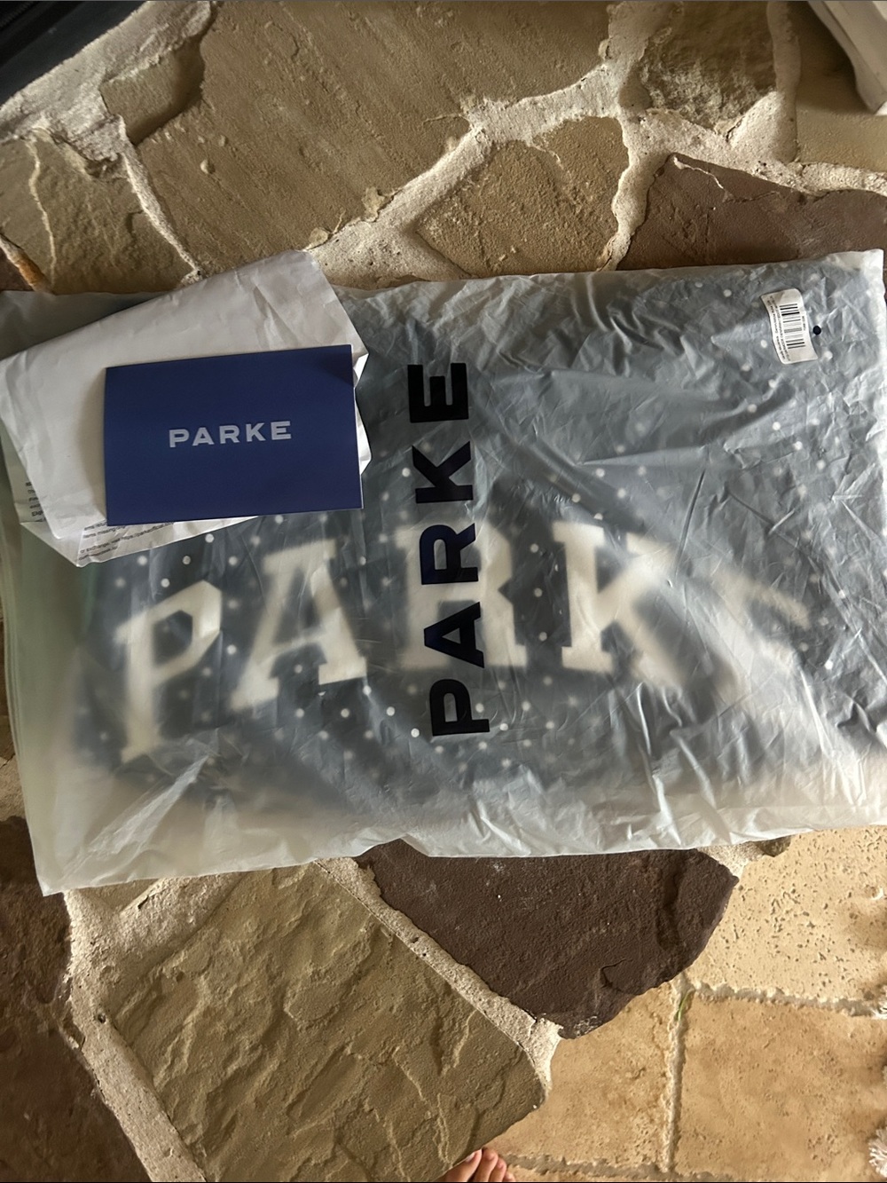 PARKE Polka Dot Varsity Mockneck - Denim Polka Dot - Picture 2 of 3